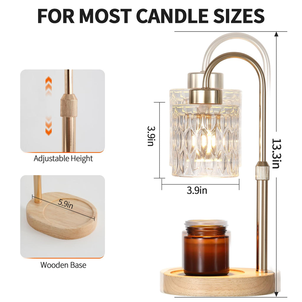 Gold Candle Warmer Lamp with Dimmer and Timer S79385