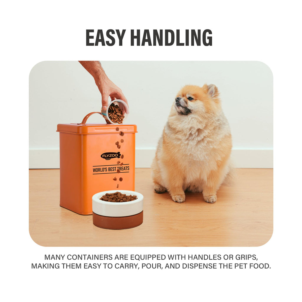 Metal Dog Food Containers with Lids and Spoon, 3 Set L153