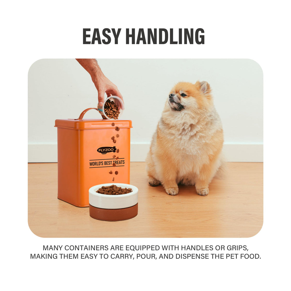 Metal Dog Food Containers with Lids and Spoon, 3 Set L153
