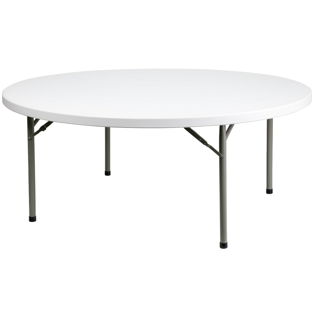 6-Foot Round Granite White Plastic Folding Table G36700