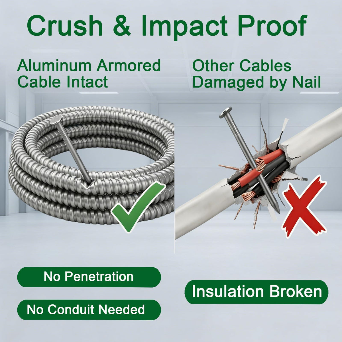 10 AWG Metal Clad Cable with Ground 50FT I6441