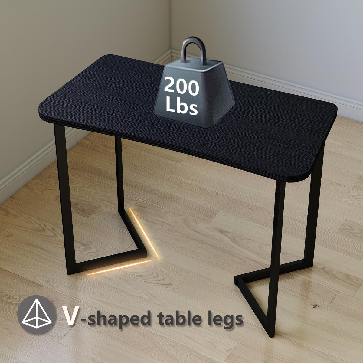 40 Inch Black Computer Desk S7928