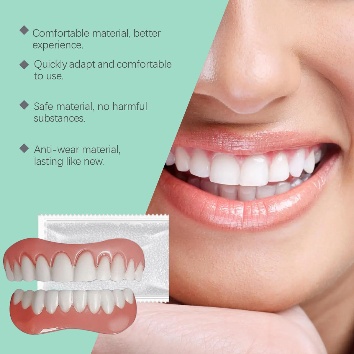 Soft Denture Silicone Veneers, Upper and Lower Denture Set Q788003