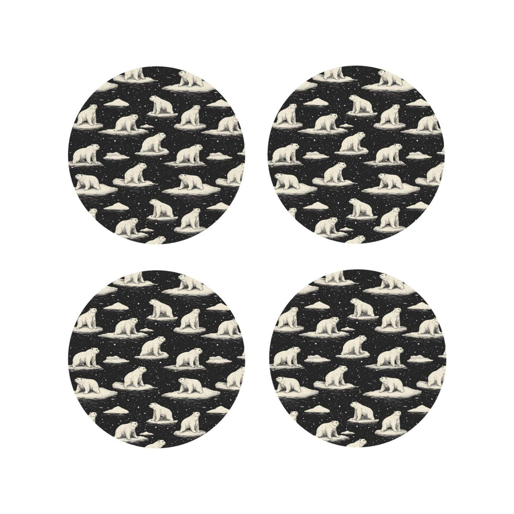 White Bear Print Coasters Set of 4 B115