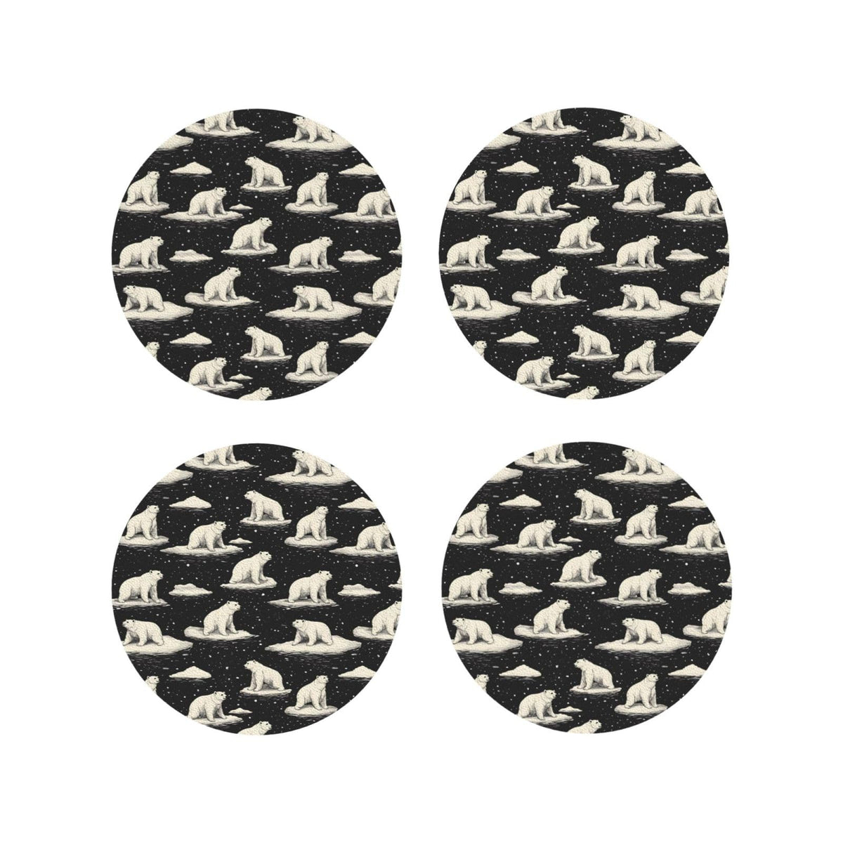 White Bear Print Coasters Set of 4 B115