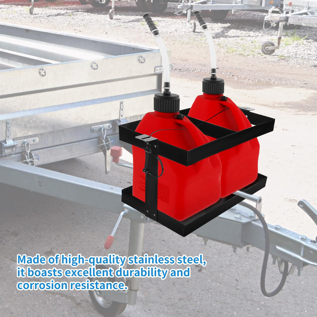 Stainless Steel Gas Can Holder for Two 5 Gallon Fuel Containers O1413