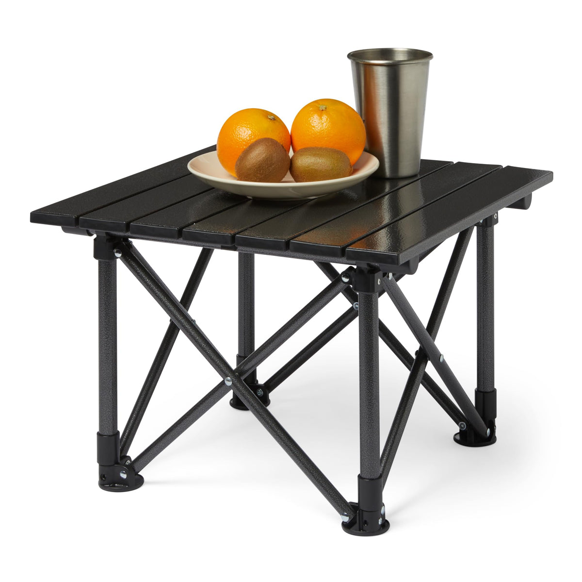 Folding Camping Table Alloy Steel Aluminum Small Black V567740