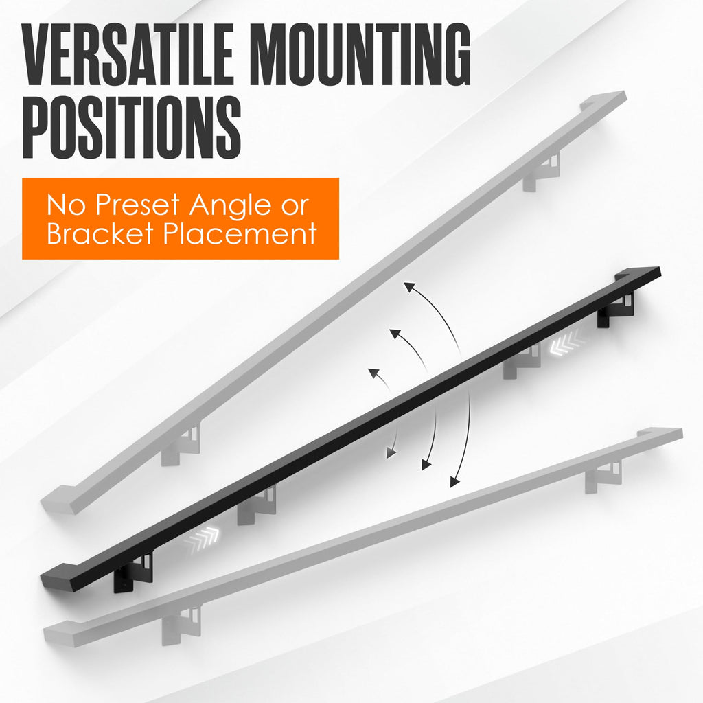 Black 6FT Aluminum Handrail T615296