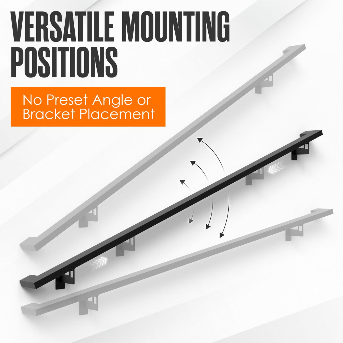 Black 6FT Aluminum Handrail T615296