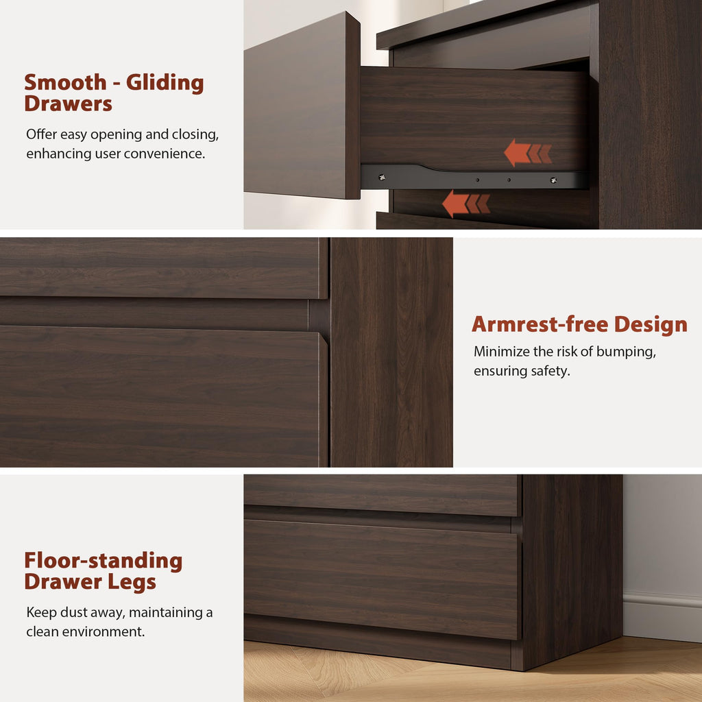 Brown 5 Drawer Wood Dresser O53559