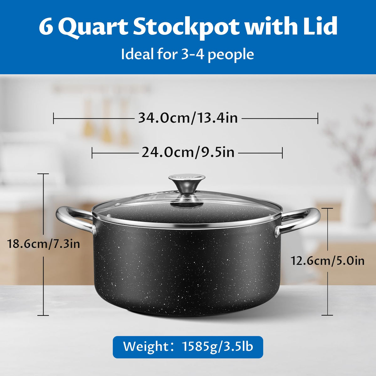 6 Quart Nonstick Stock Pot with Lid Z8053