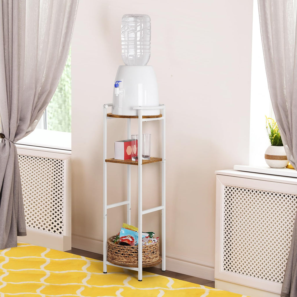 3 Tier Freestanding Water Dispenser Stand with Ceramic Crocks, White A670376