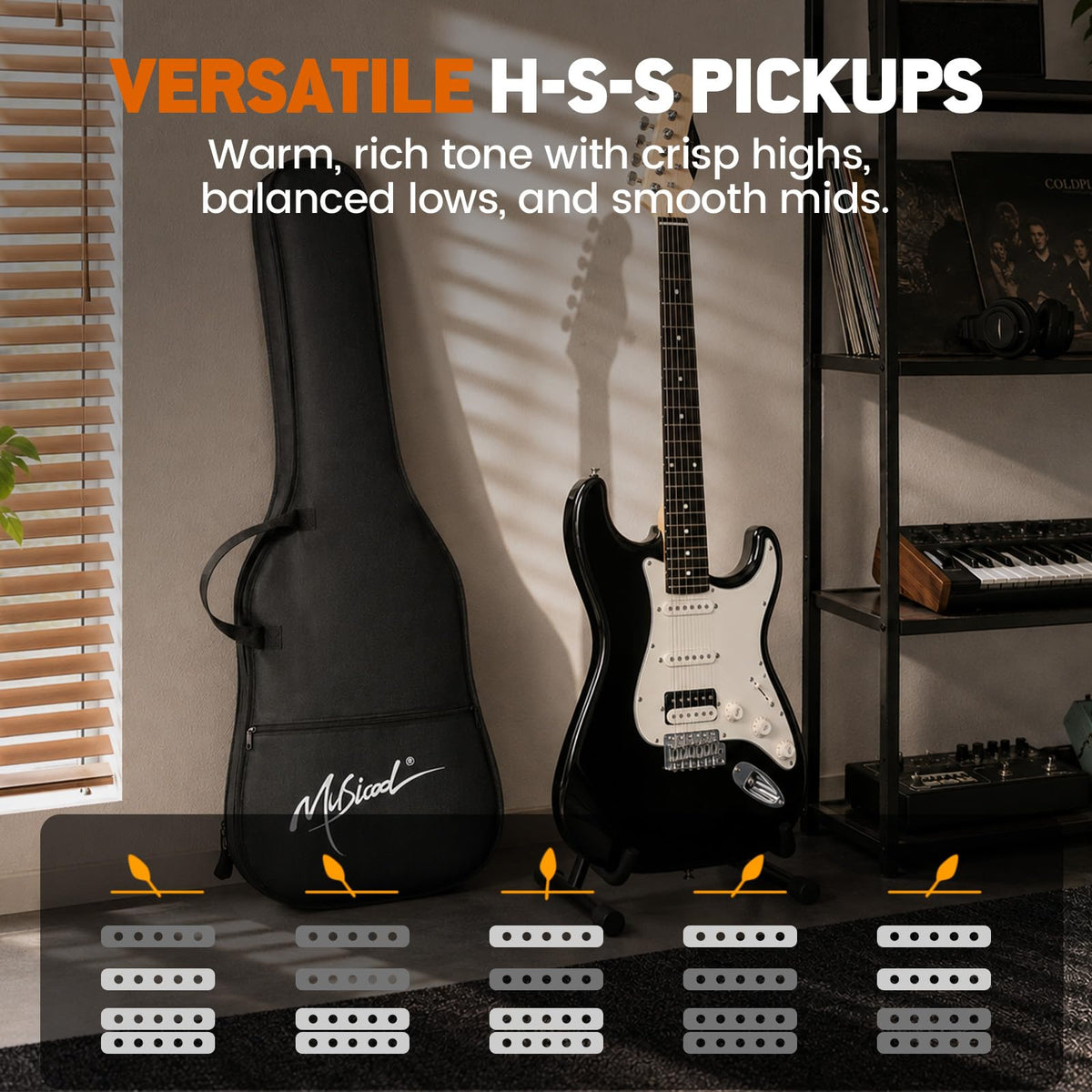 39" Beginner Electric Guitar Starter Kit with Amp Black M912