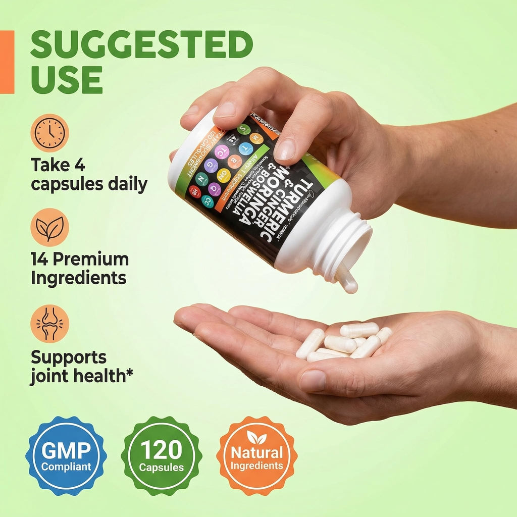 Turmeric Moringa Ginger Boswellia Saffron Supplement F275
