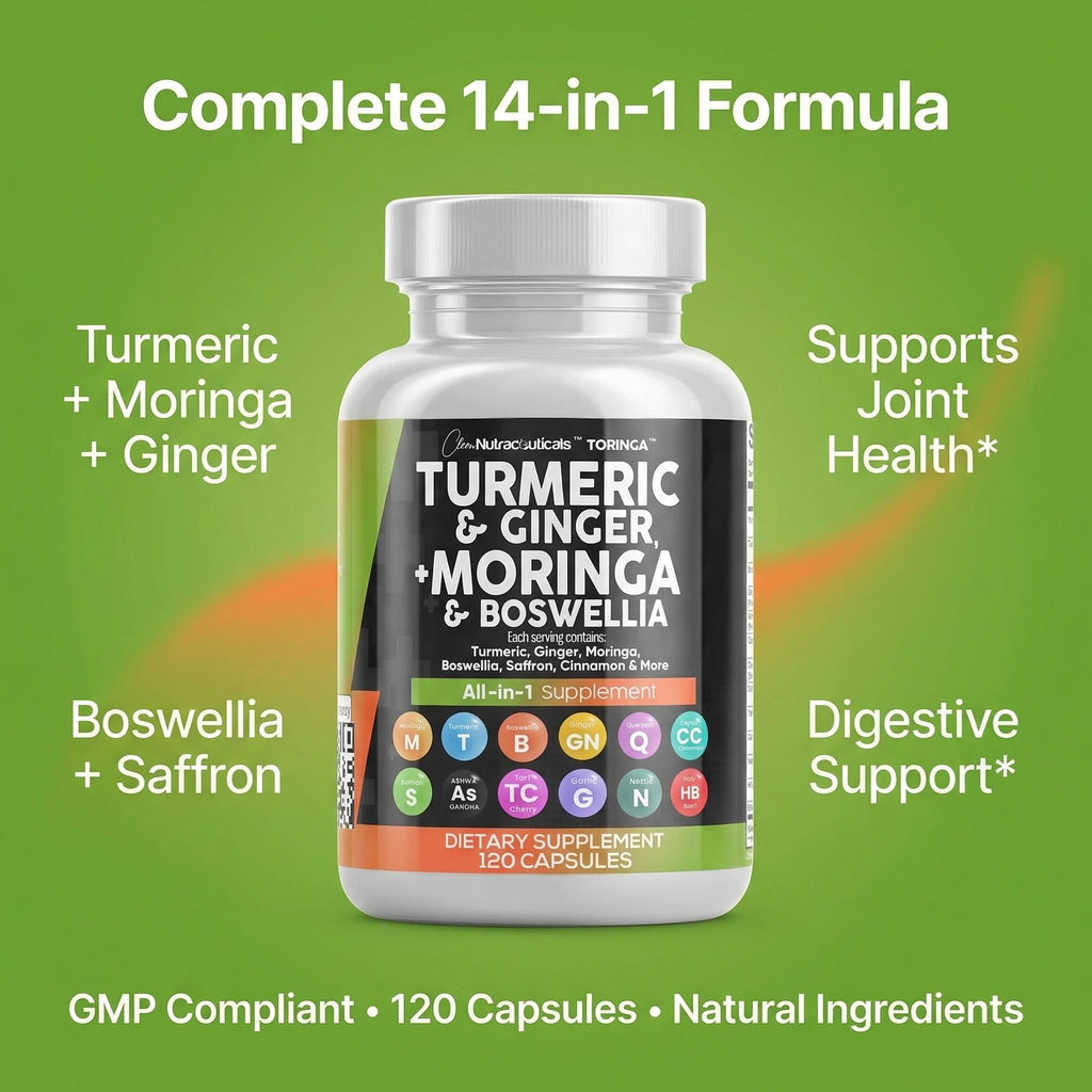 Turmeric Moringa Ginger Boswellia Saffron Supplement F275