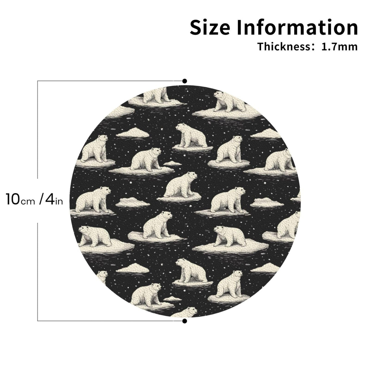 White Bear Print Coasters Set of 4 B115