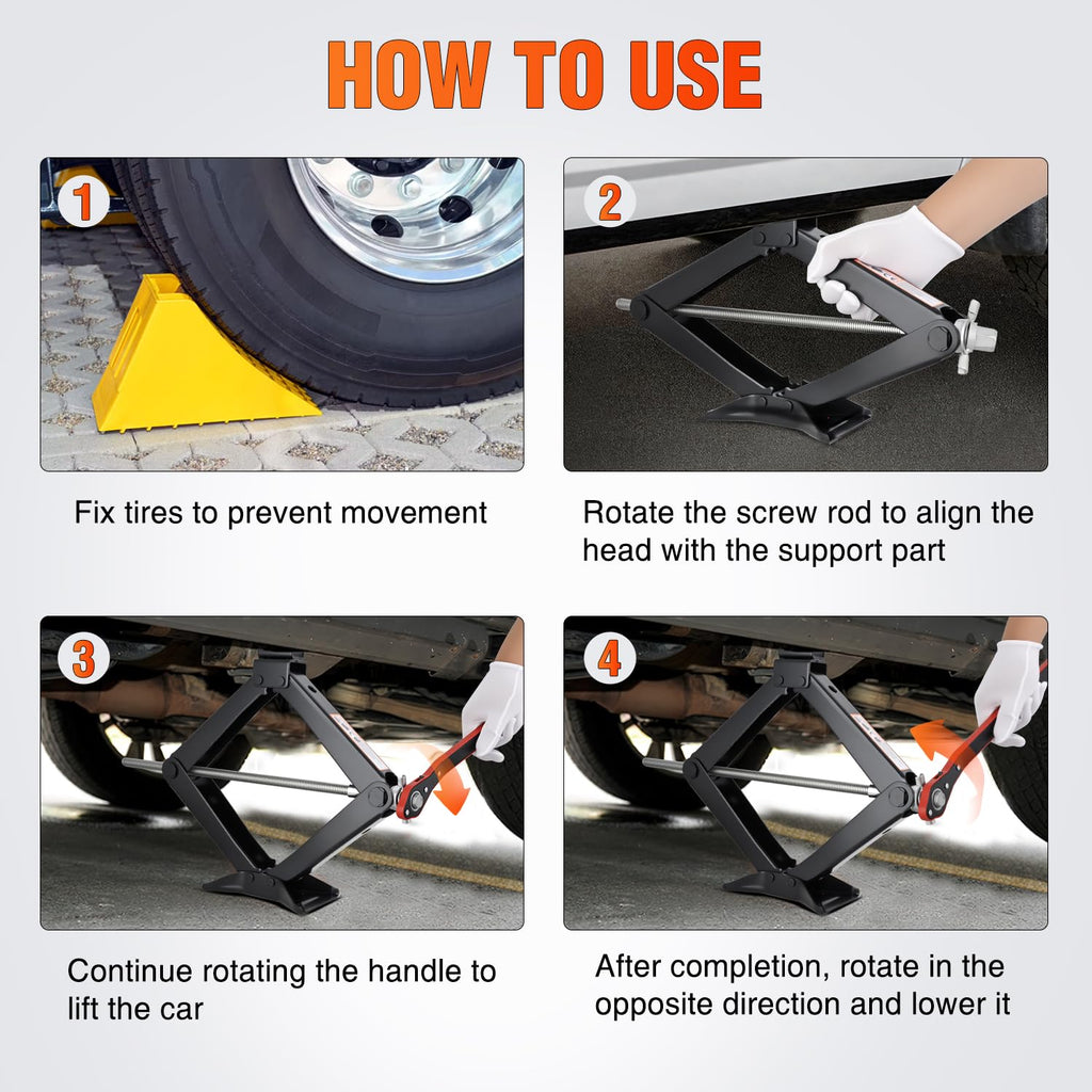 1.5 Ton Scissor Jack with Ratchet Lug Wrench J216326