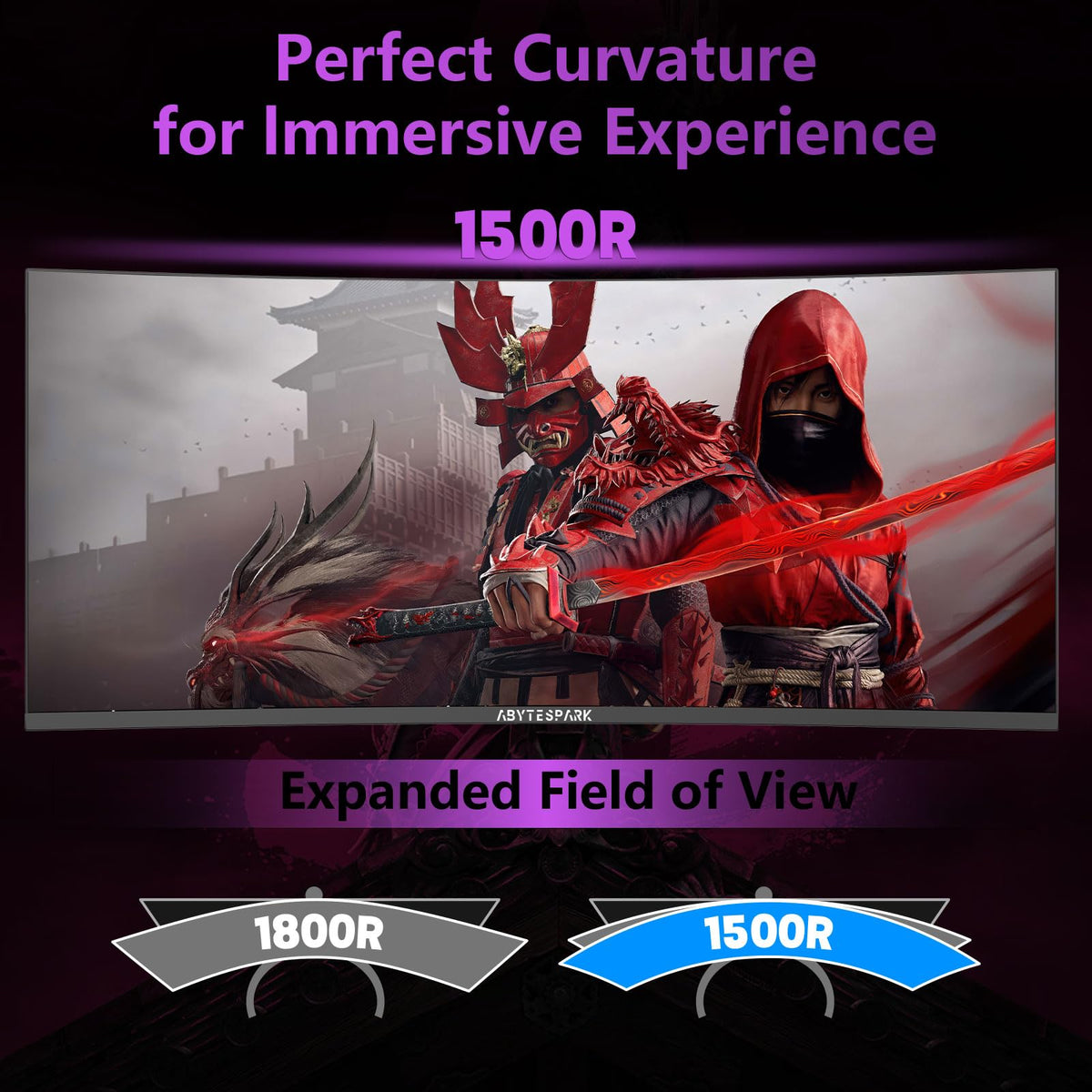 34 Inch Curved Ultra Wide WQHD Gaming Monitor 165Hz 1ms HDR400 V123130