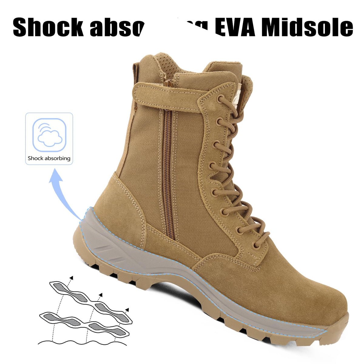 Lightweight Tactical Boots with Side Zipper M846