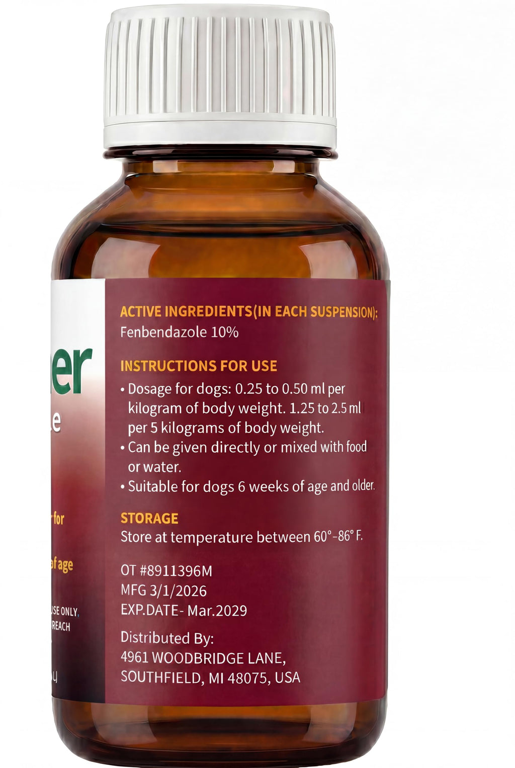 Dewormer Liquid for Dogs T309