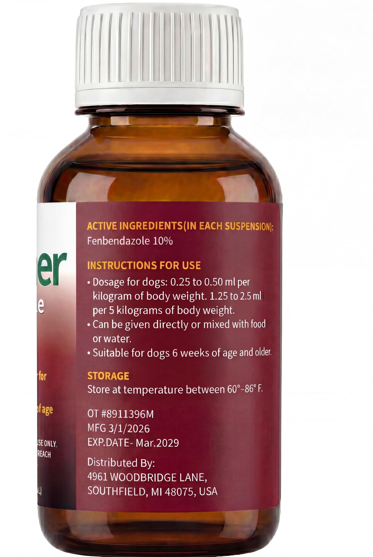 Dewormer Liquid for Dogs T309