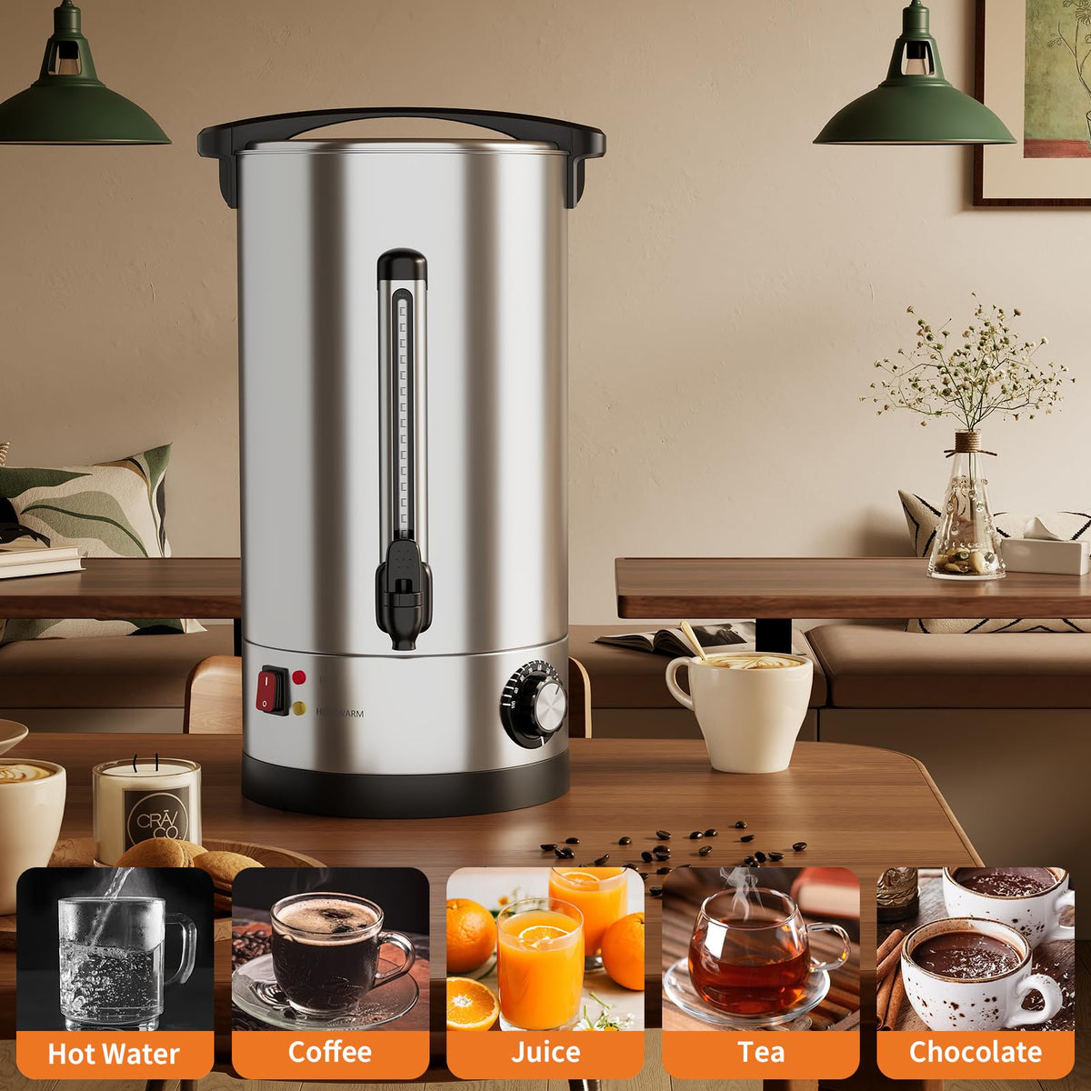 10L Stainless Steel Commercial Coffee Urn S885