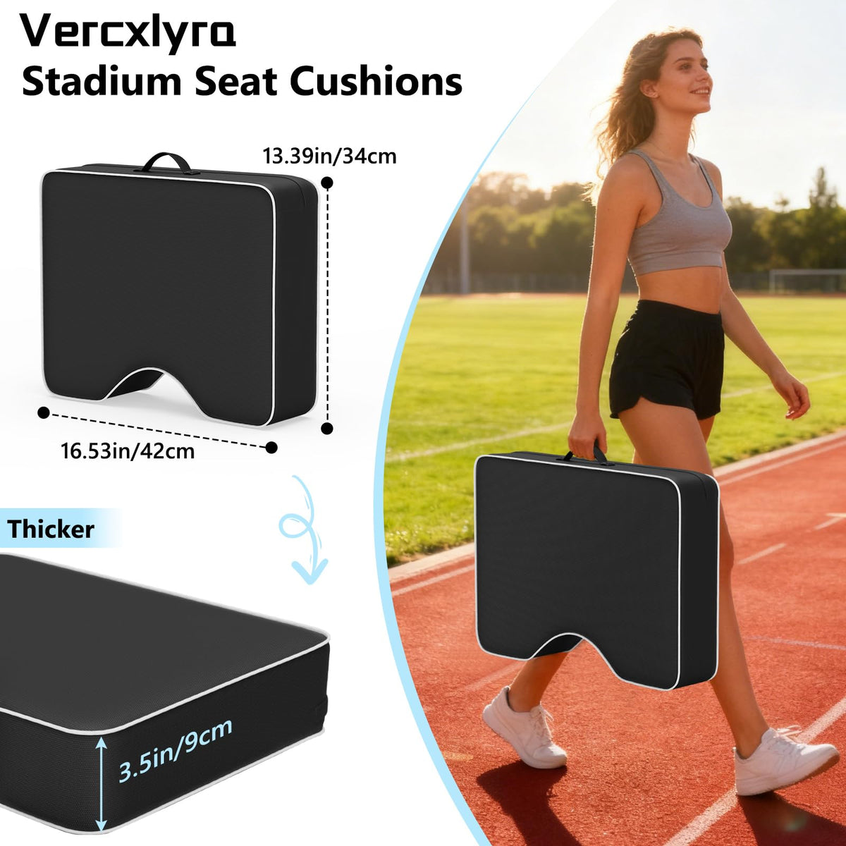 Waterproof Extra Thick 3.5" Portable Stadium Seat Cushions Z7351