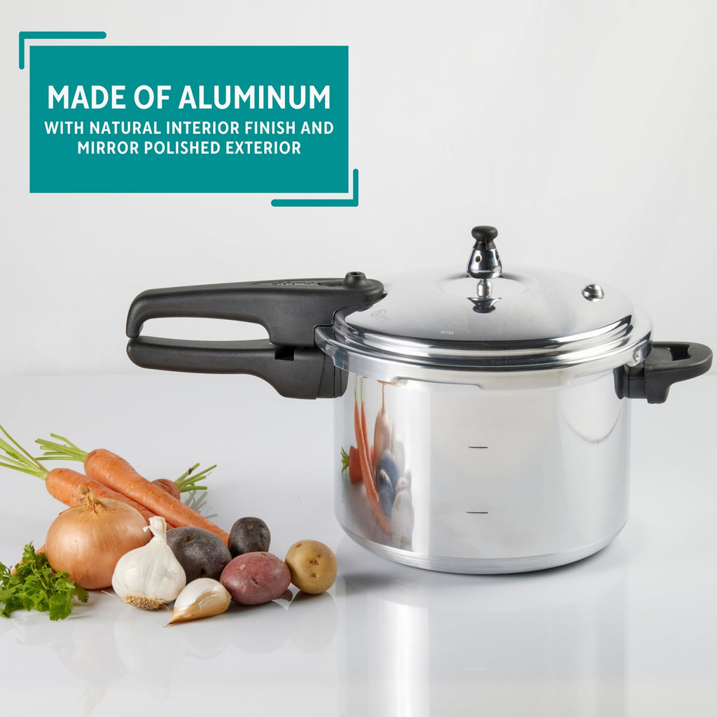 Polished Aluminum 8-Quart Pressure Cooker U6417
