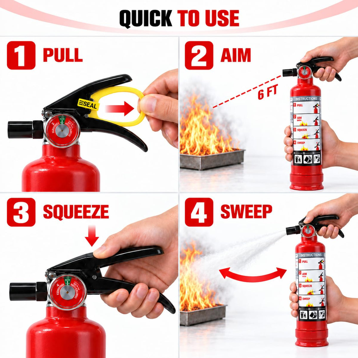 2.5 lb ABC Dry Chemical Fire Extinguishers 2-Pack Y4934