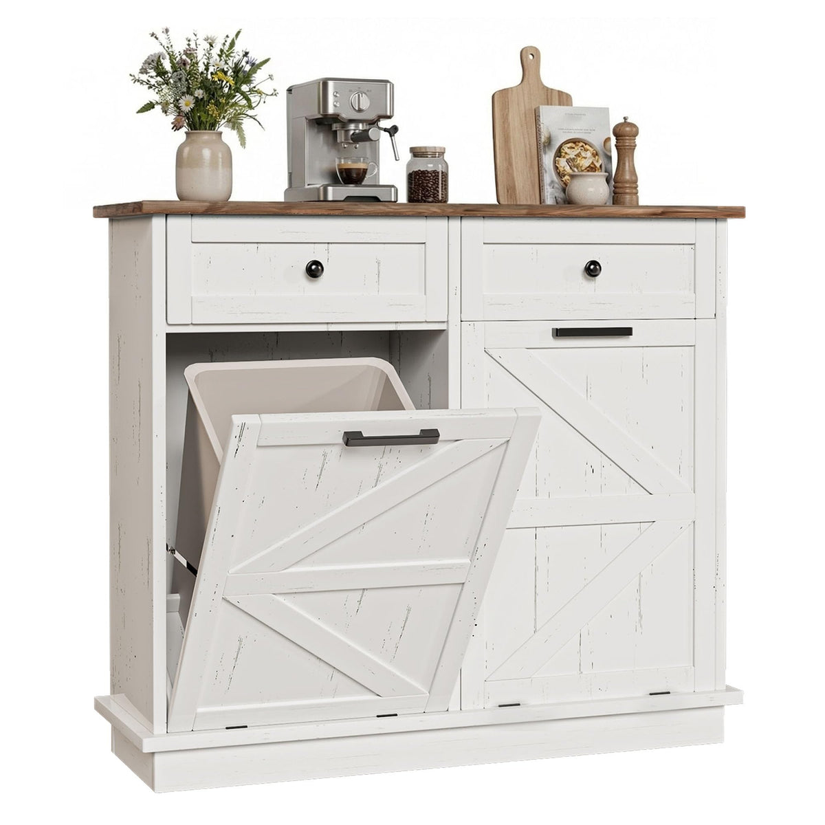 10 Gallon Double Tilt Out Trash Can Cabinet A595