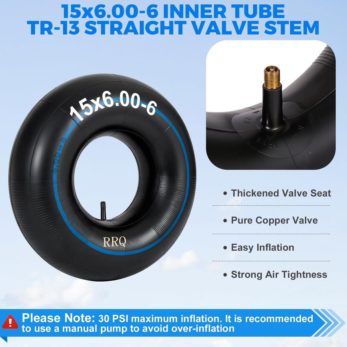 15x6.00-6 Lawn Mower Inner Tube, 2 Pack E289