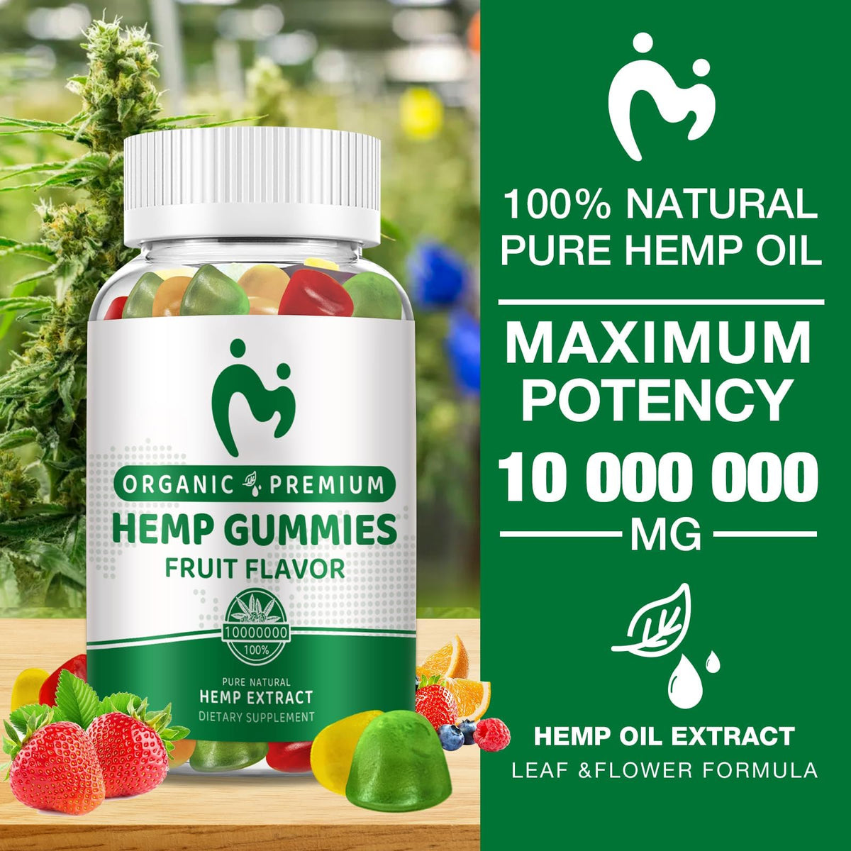Hemp Gummies Extra Strength Vegan Low Sugar 3 Pack V47568