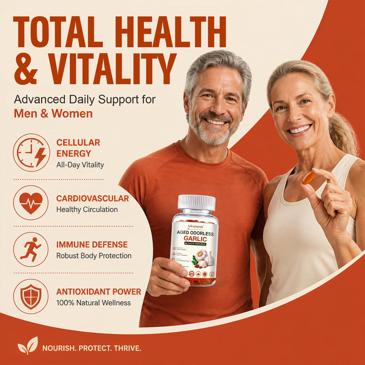 Aged Garlic Extract 1200 mg Softgels with CoQ10 Ubiquinol & Vitamin K2 180 Counts Y709