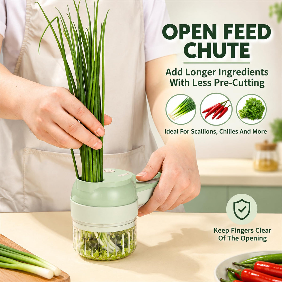 4-in-1 Handheld Electric Vegetable Cutter O725608