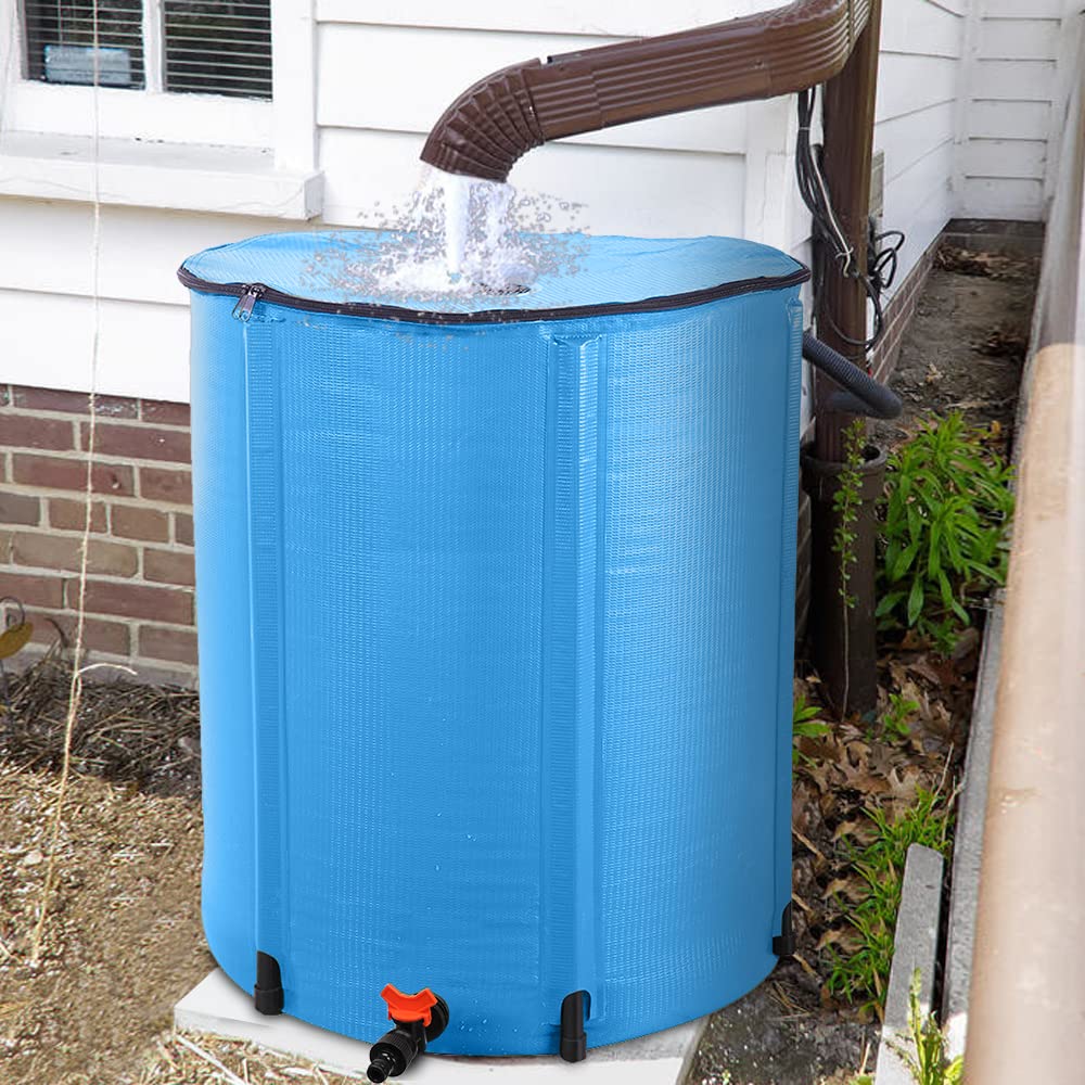 50 Gallon Collapsible Rain Barrel with Filter Spigot Overflow Kit X939
