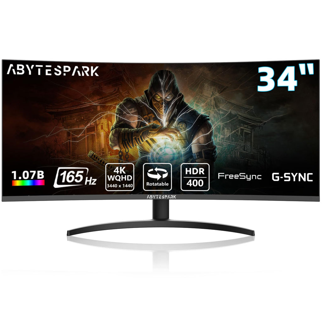 34 Inch Curved Ultra Wide WQHD Gaming Monitor 165Hz 1ms HDR400 V123130
