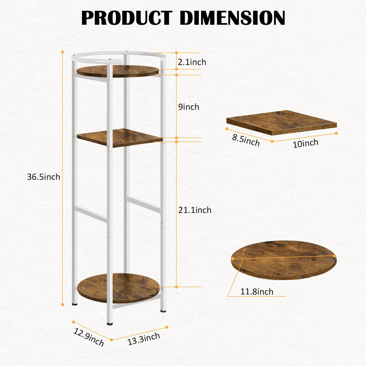 3 Tier Freestanding Water Dispenser Stand with Ceramic Crocks, White A670376