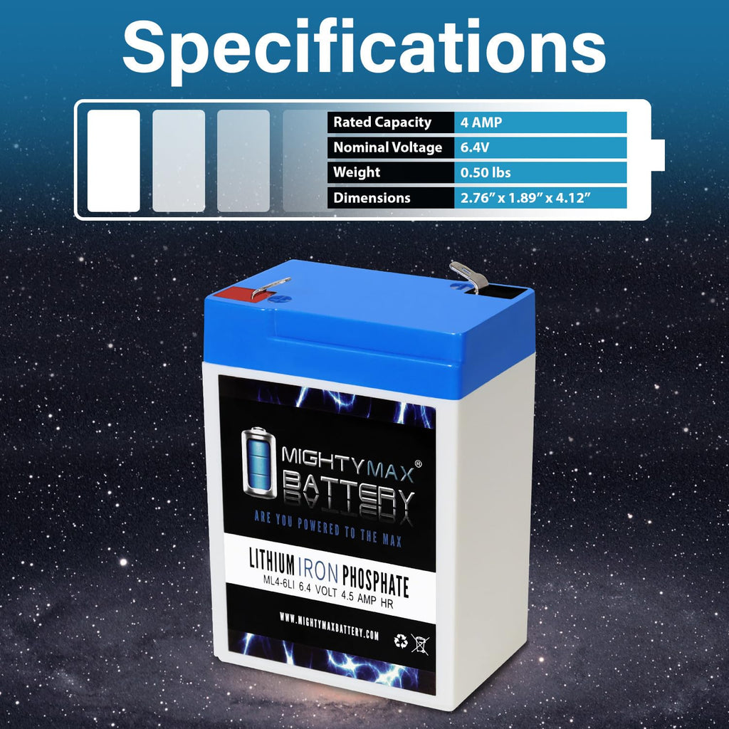 6V 4.5AH Lithium Replacement Battery R70917