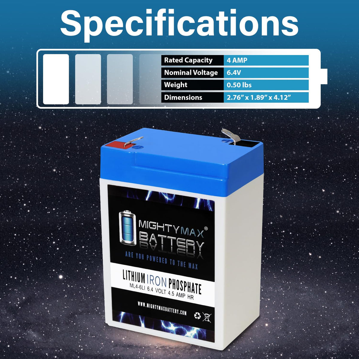 6V 4.5AH Lithium Replacement Battery R70917