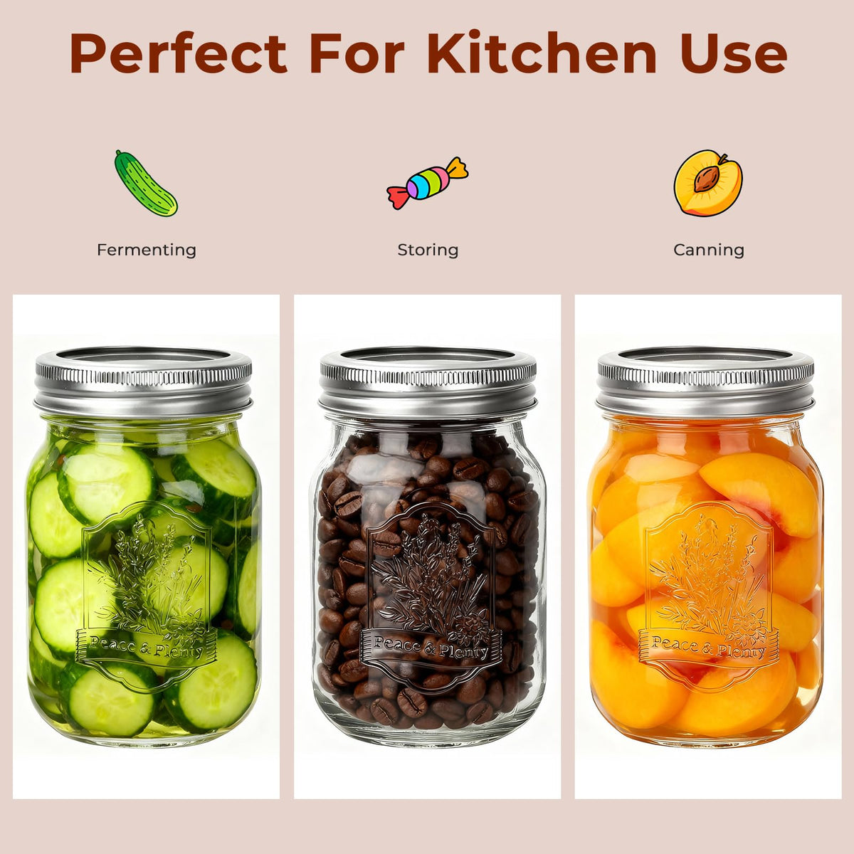 16oz 12 Pack Mason Jars with Airtight Lids U5647