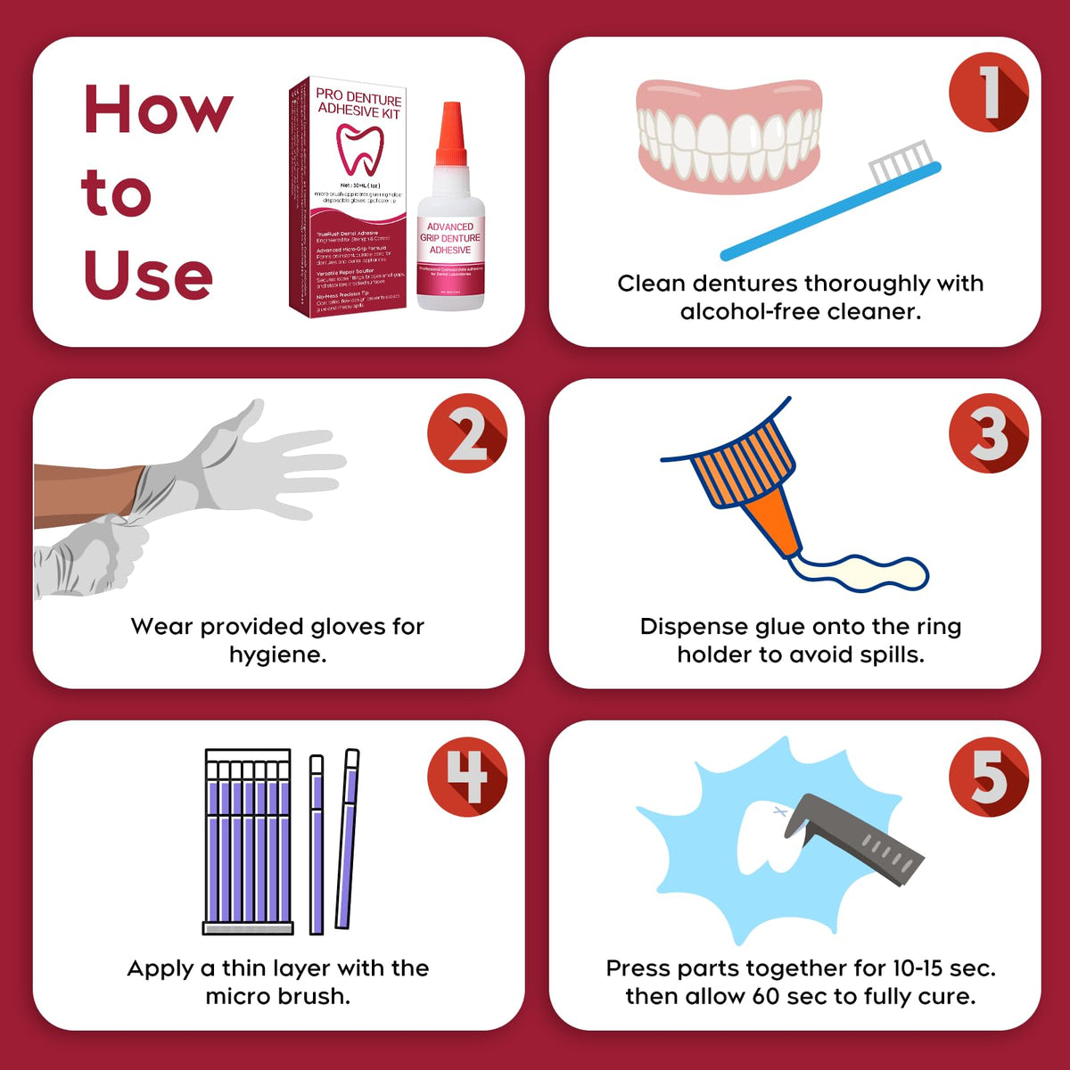 Fast-Setting Denture Repair Glue 1oz X34558