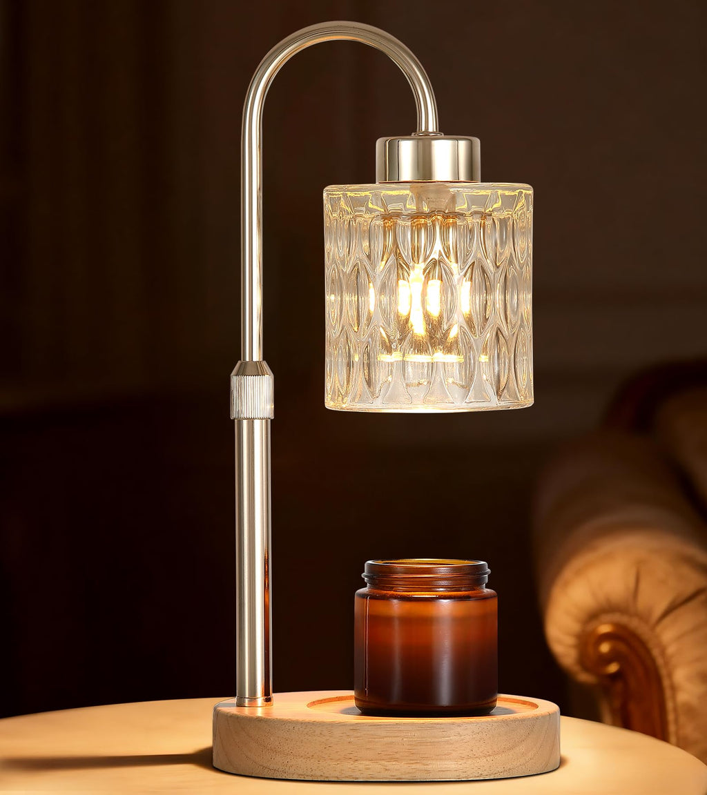 Gold Candle Warmer Lamp with Dimmer and Timer S79385