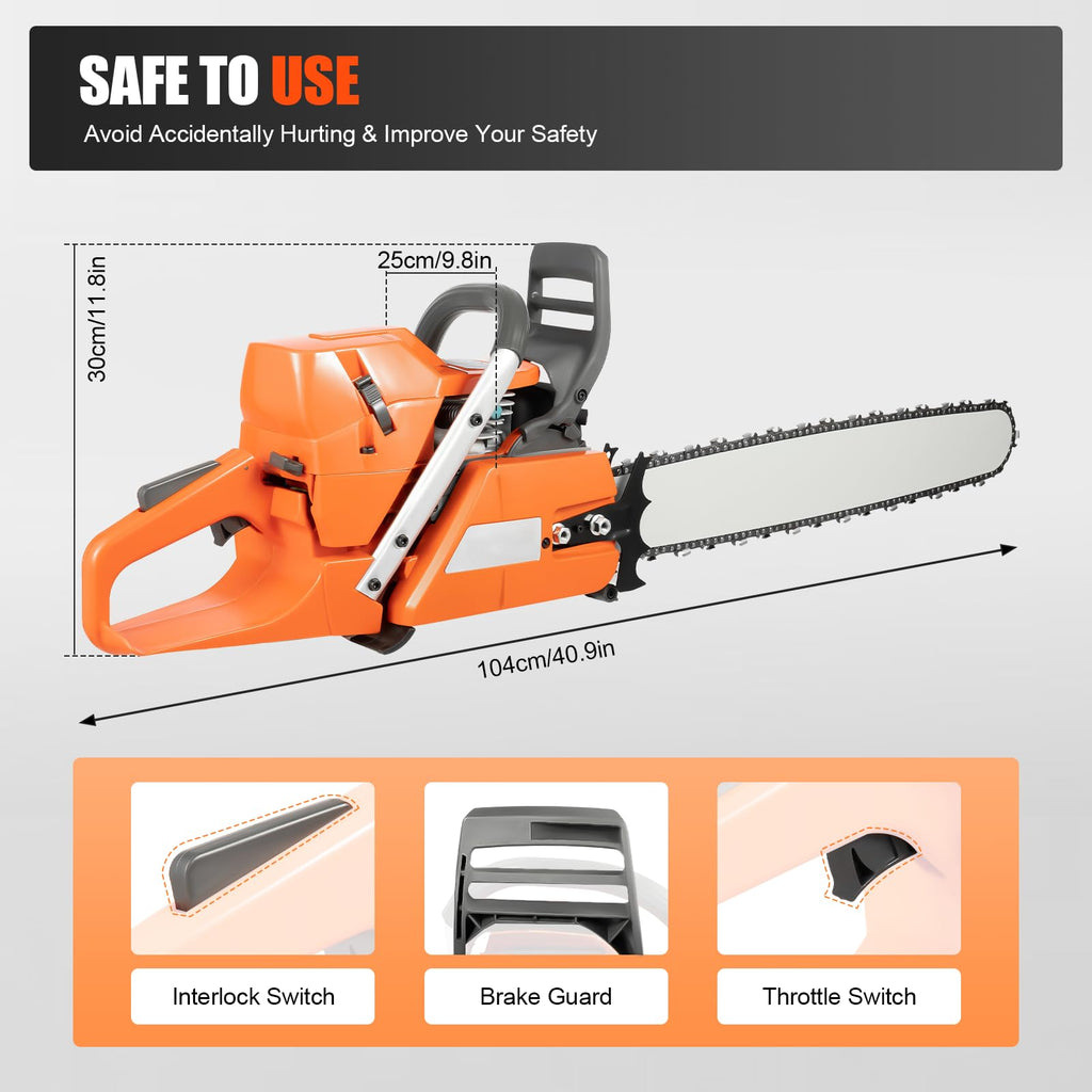 24 Inch 72cc 2-Cycle Gas Chainsaw J106