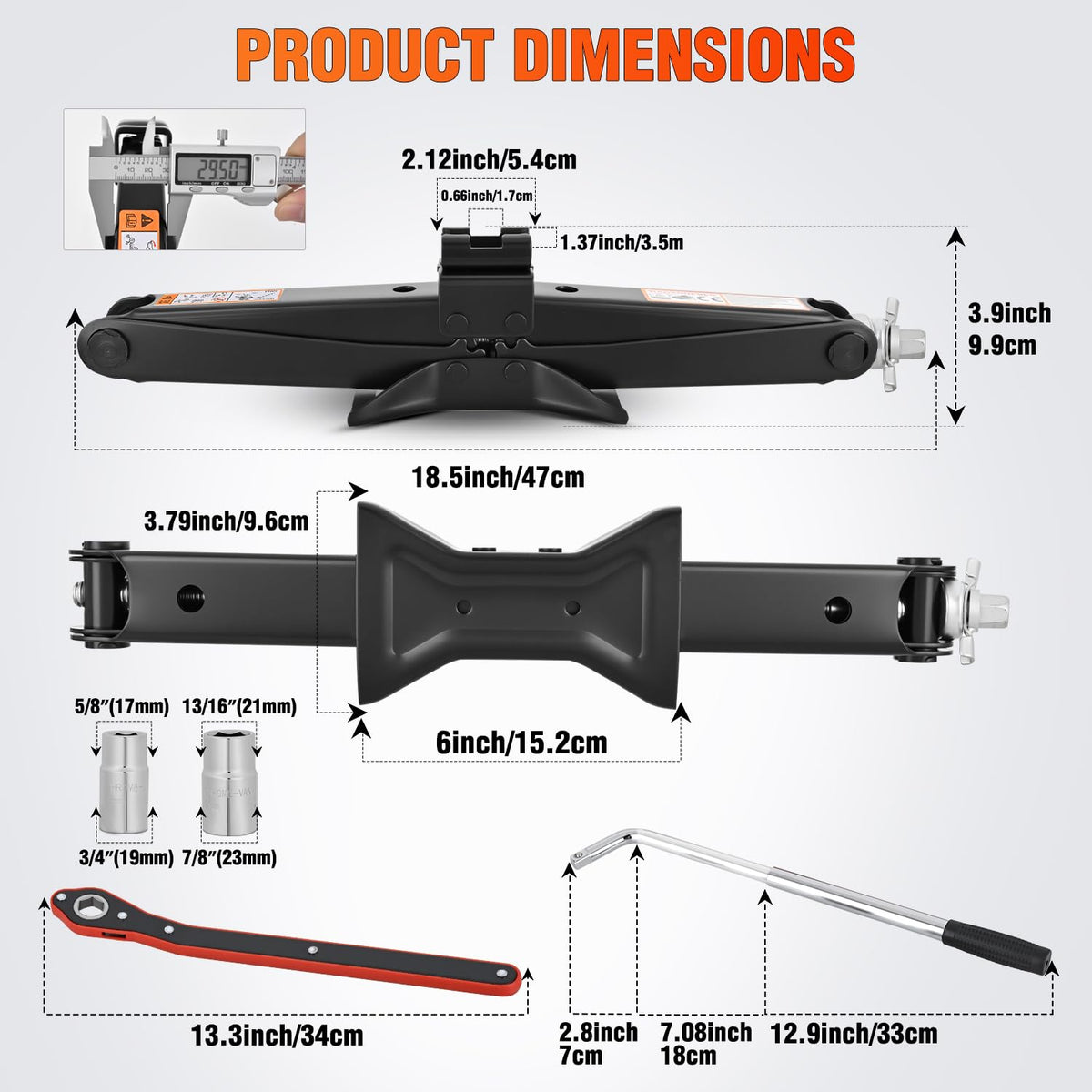 1.5 Ton Scissor Jack with Ratchet Lug Wrench J216326
