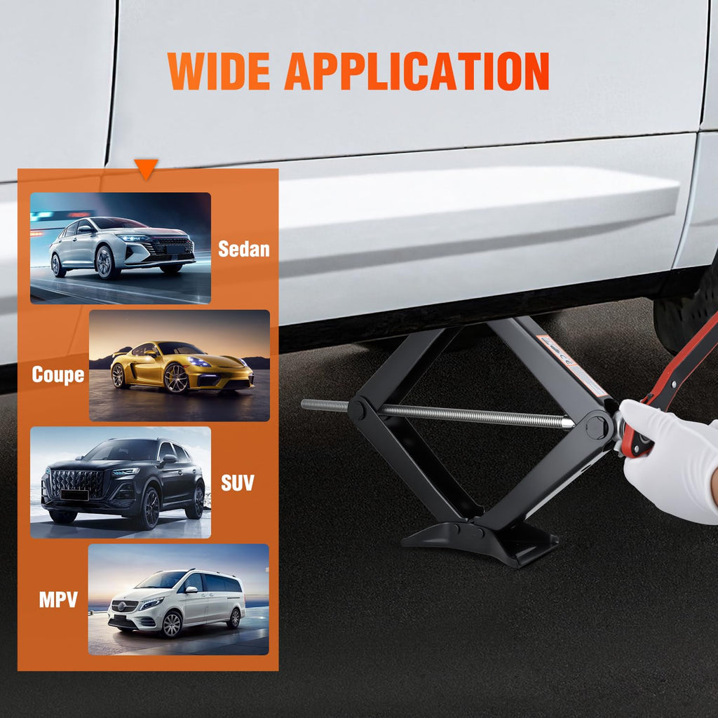 1.5 Ton Scissor Jack with Ratchet Lug Wrench J216326