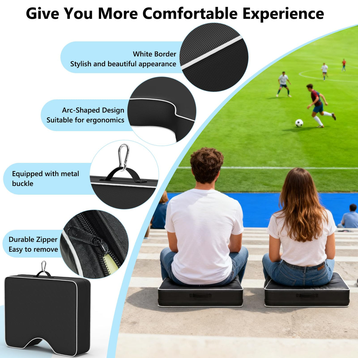 Waterproof Extra Thick 3.5" Portable Stadium Seat Cushions Z7351