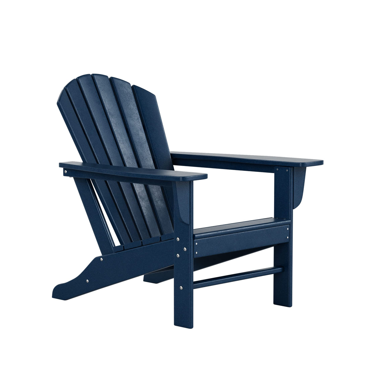 2pcs Navy Blue HDPE Outdoor Adirondack Chairs with Footrest Ottoman Set P453403
