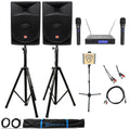 15" 1000W PA Speaker 2-Pack with Mics J72050