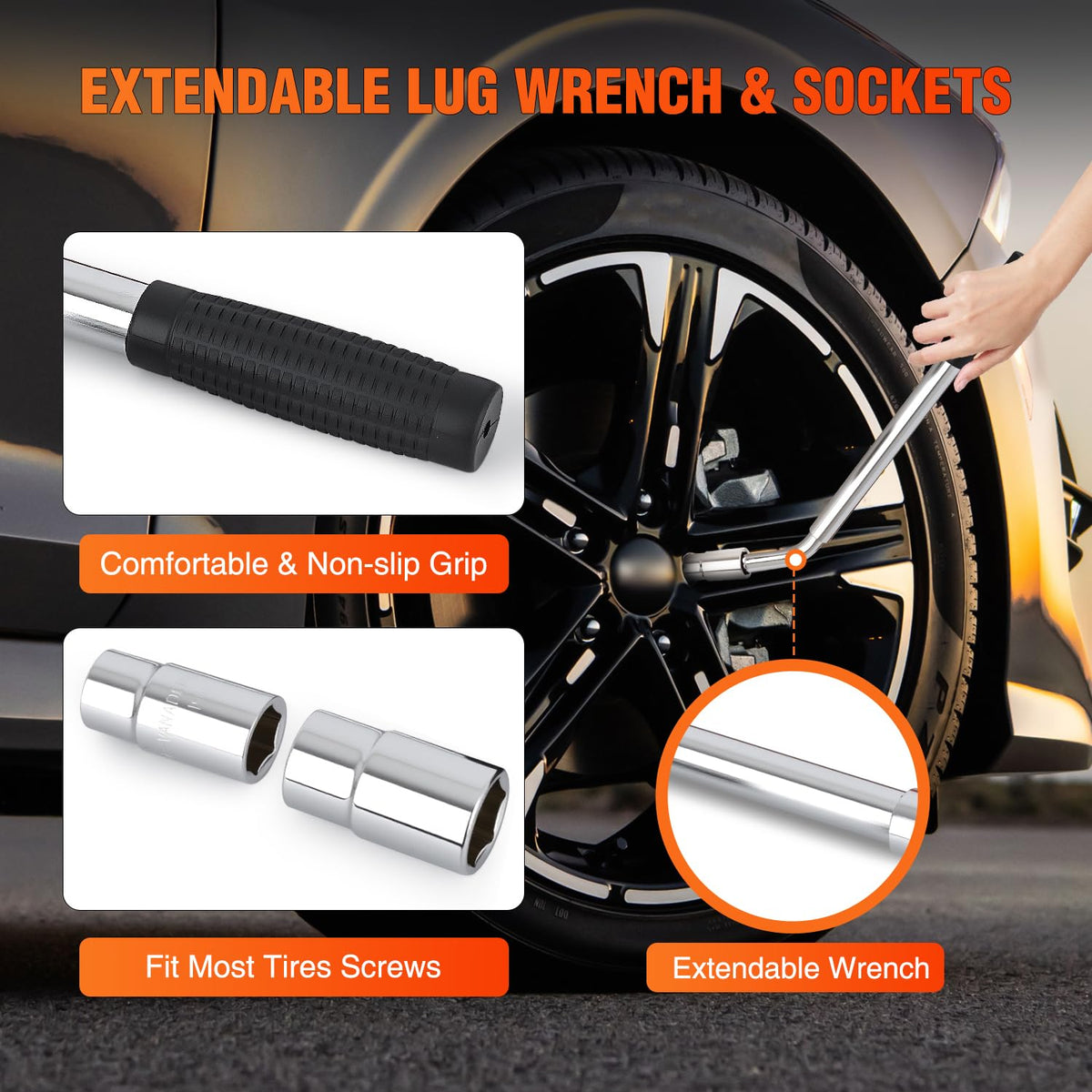 1.5 Ton Scissor Jack with Ratchet Lug Wrench J216326