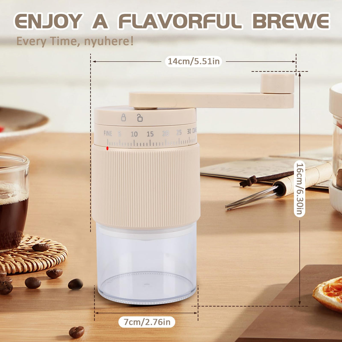 Manual Coffee Grinder with Ceramic Conical Burr S8610